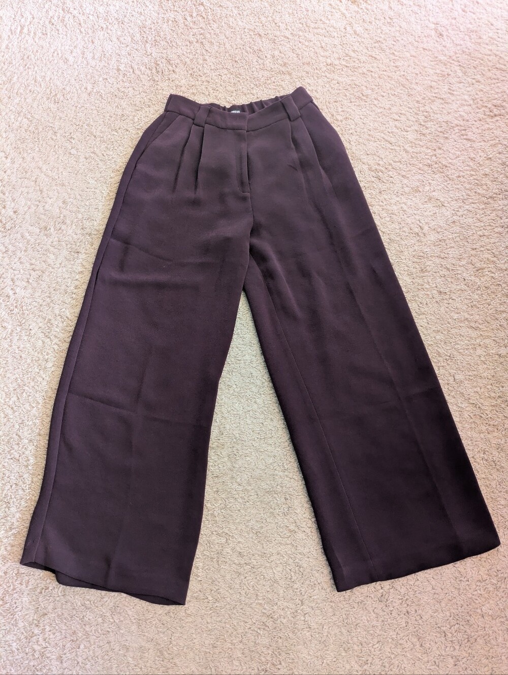 Express Wide-Leg High-Rise Pants - Dark Brown